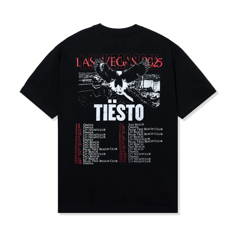 Tiësto Las Vegas Hawk Tour Tee T-shirt zwart oversized