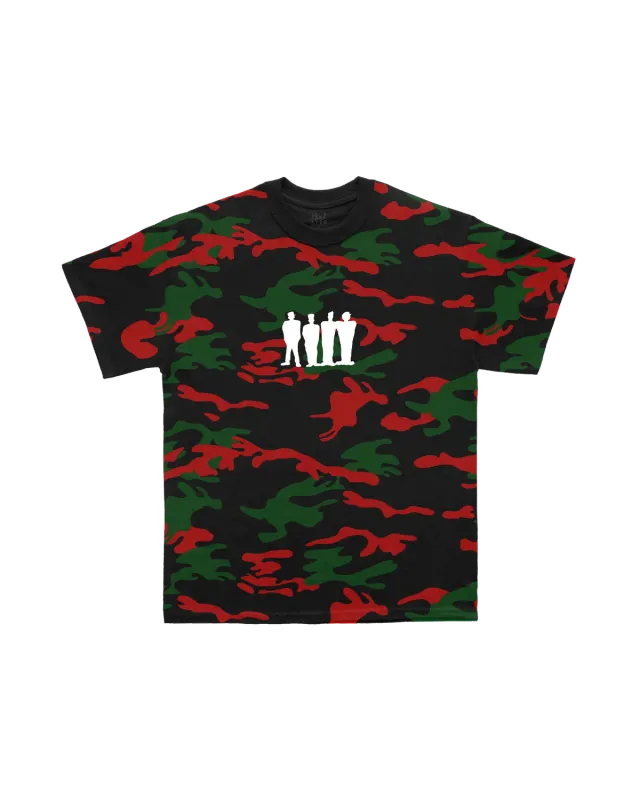 Tribe Called Quest Camo T-shirt zwart rood groen