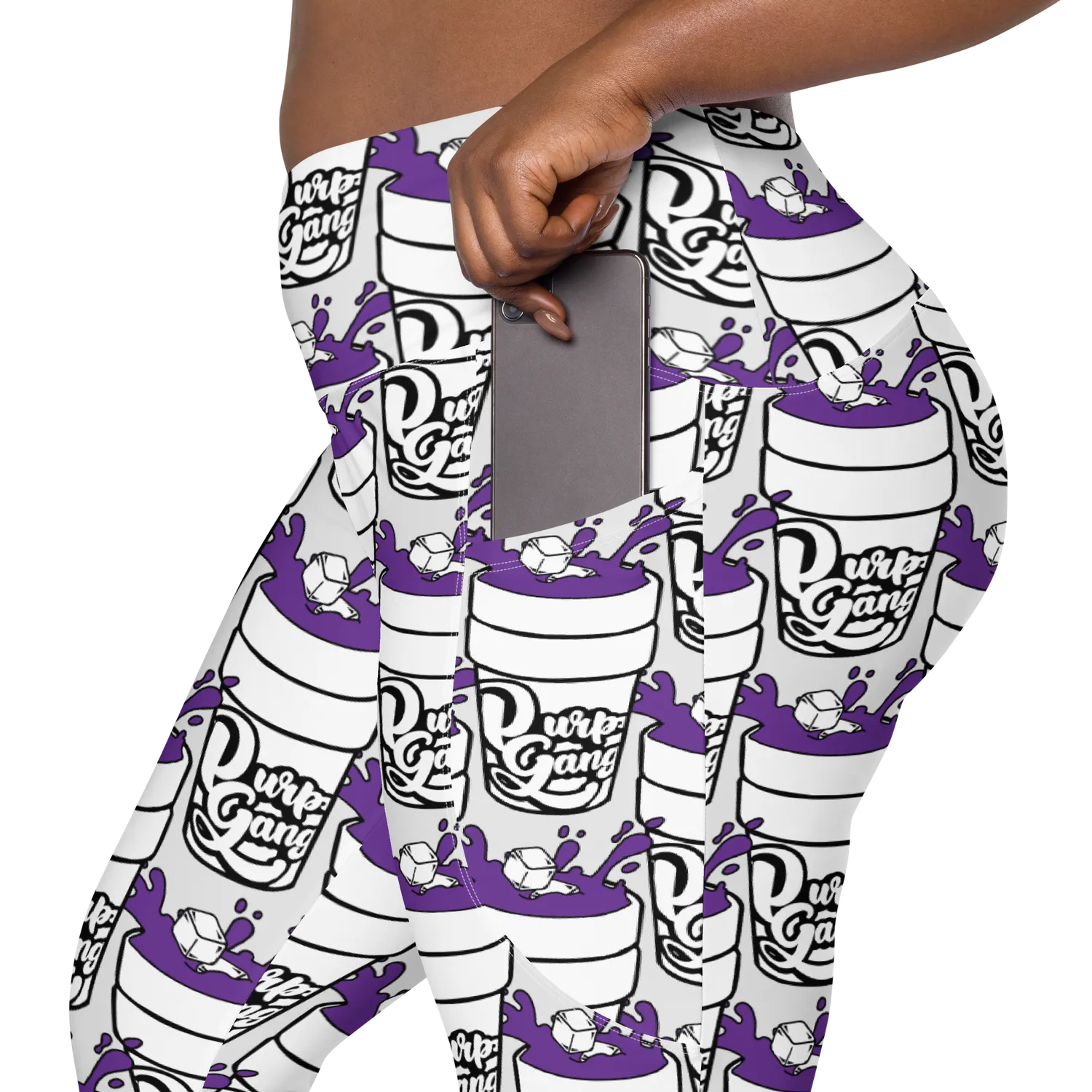 Razel Purp Gang Double Cup Legging zakken high-waist