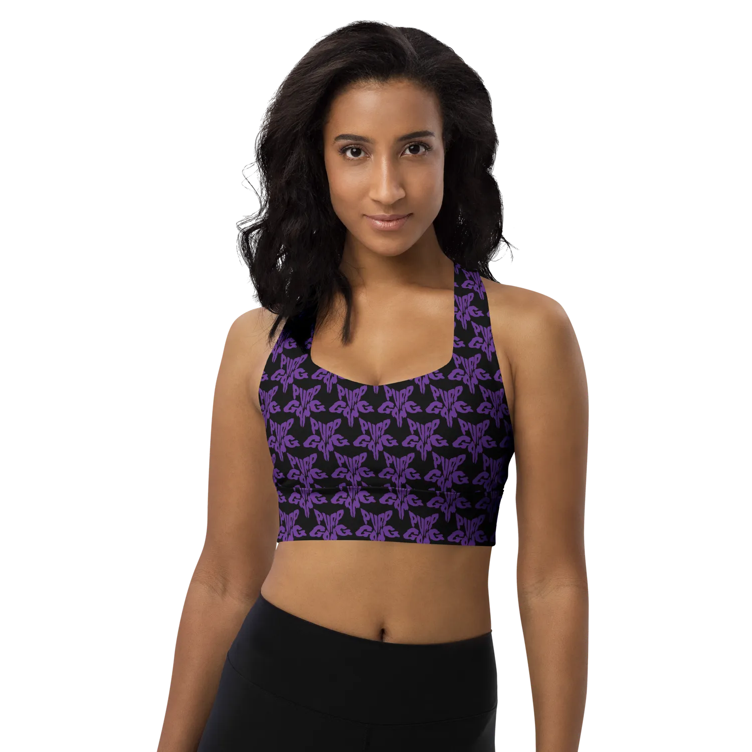 Razel Purp Gang Rock Star crop top sport zwart