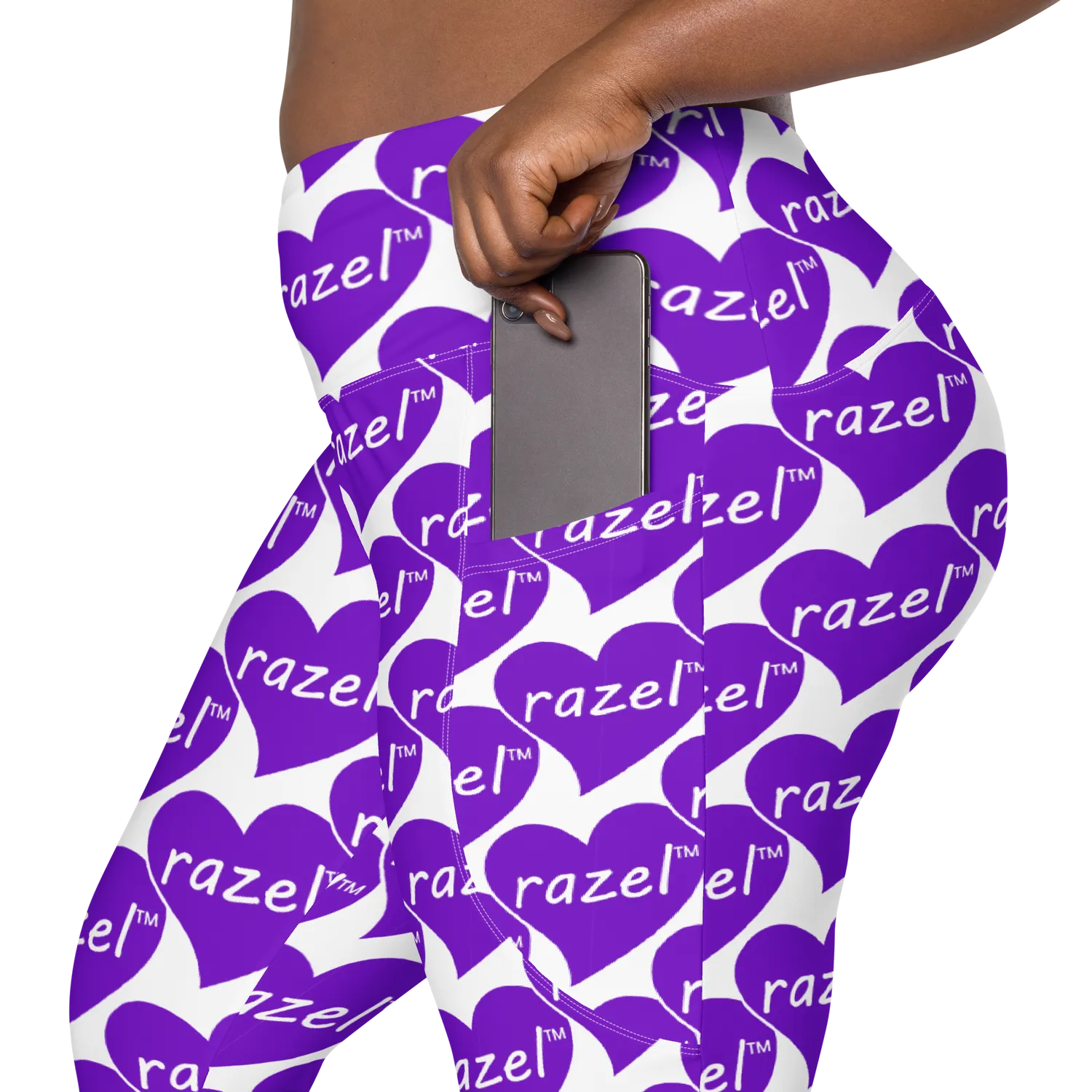Razel Purple Hearted Pocket Legging M High-Waist