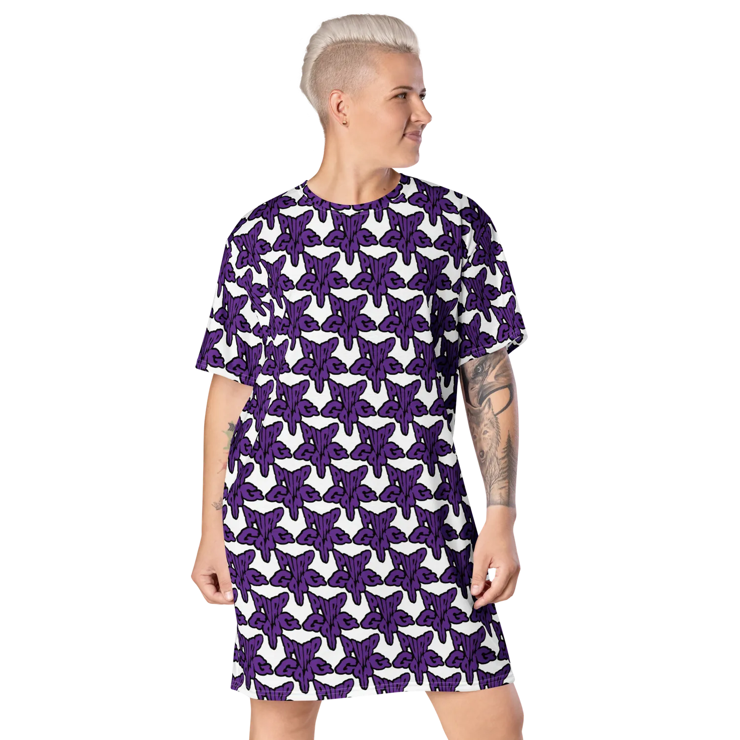 Razel Purp Gang Rock Star t-shirt jurk oversize
