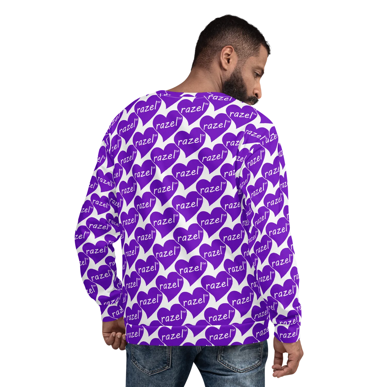 Razel Purple Hearted Motif sweater M recycled polyester