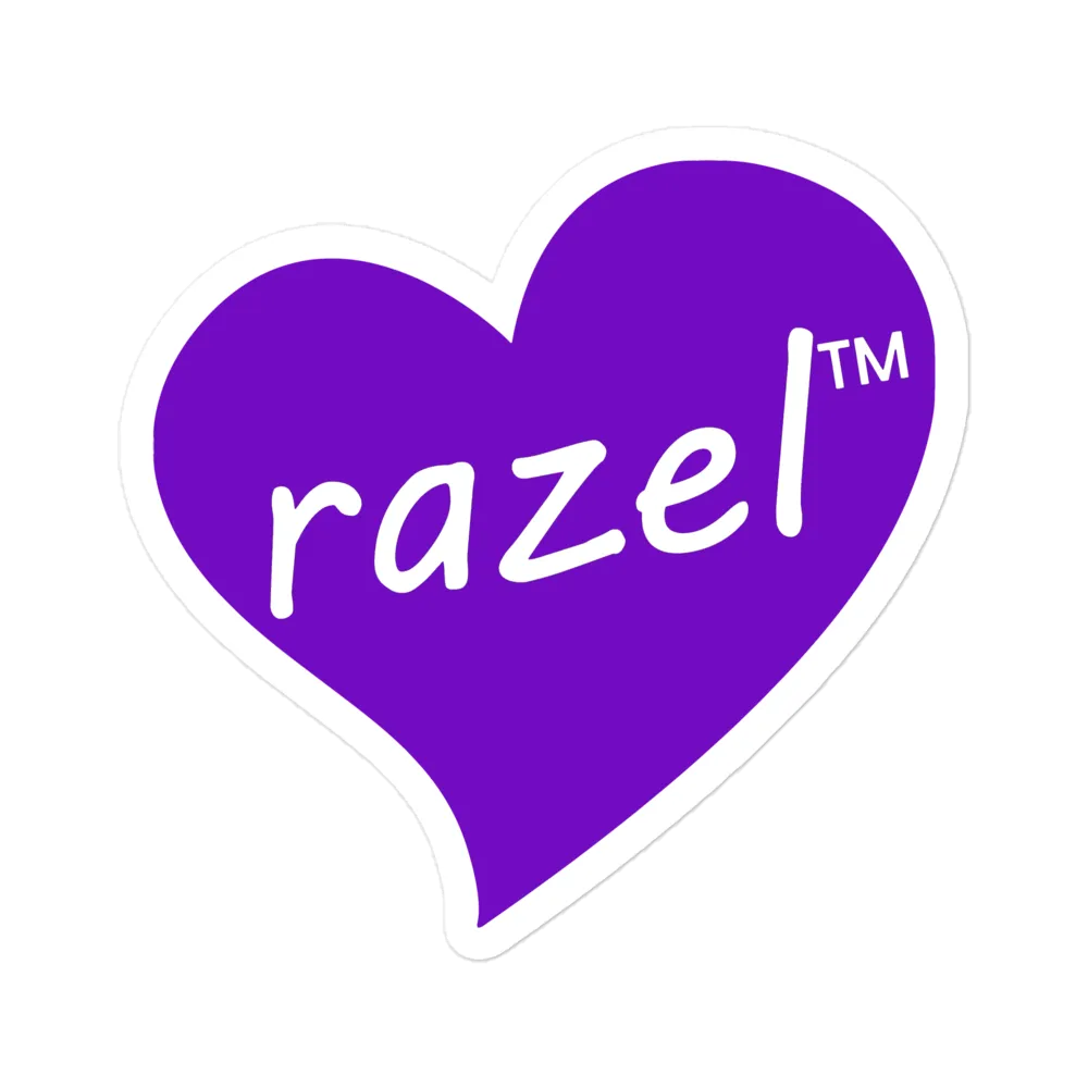 Razel Purple Hearted sticker 7,6 cm vinyl paars hart