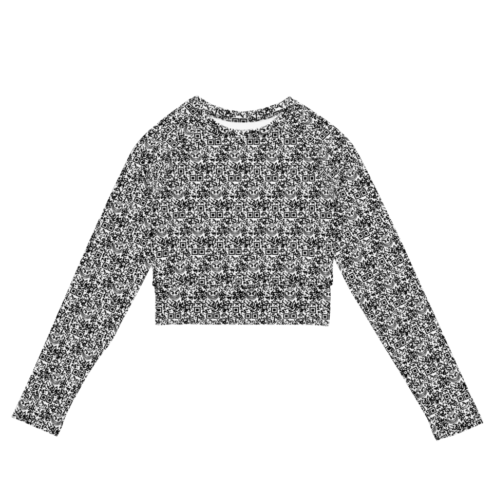 Razel Face QR Codes longsleeve crop top UPF 50+