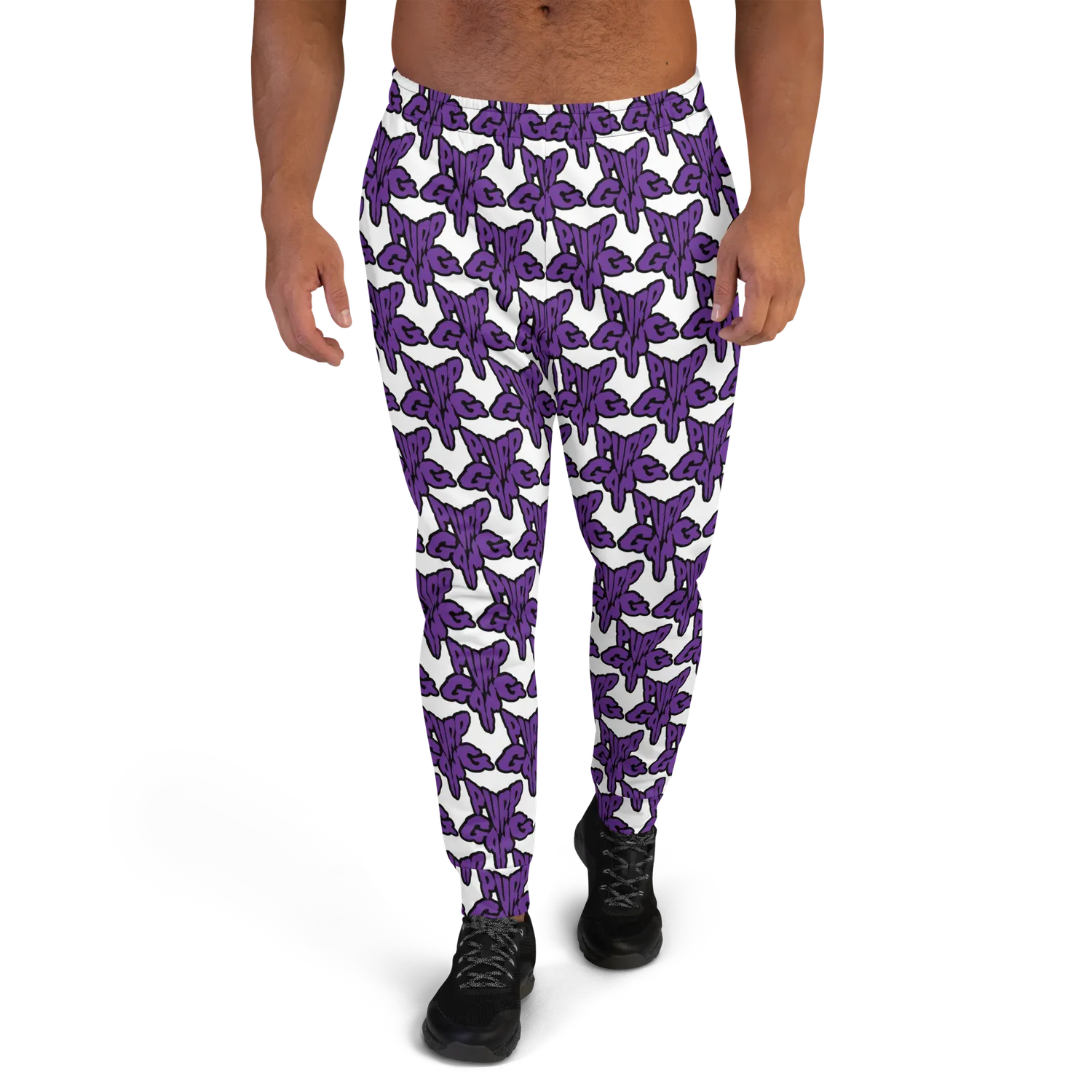 Razel Purp Gang Rock Star Joggers Heren Slim Fit Fleece