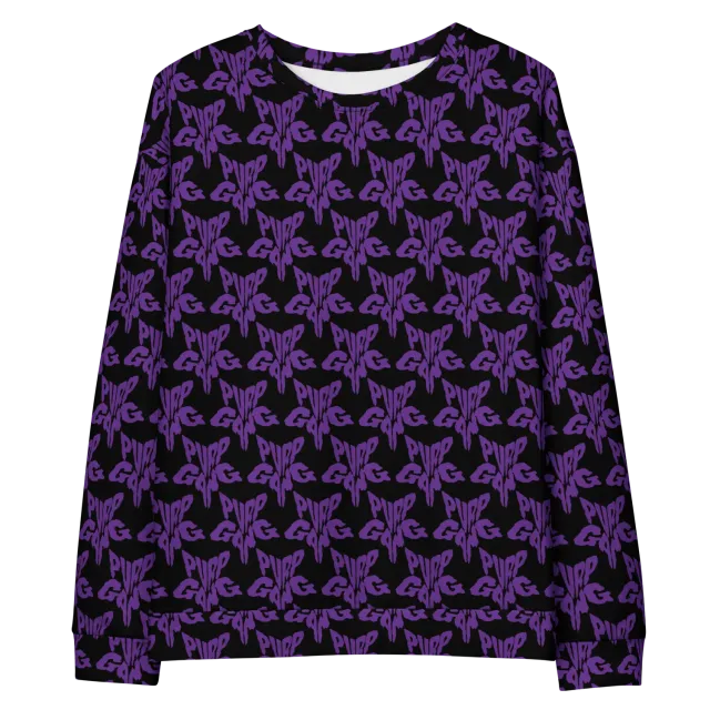 Razel Purp Gang Rock Star Motif Sweater fleece