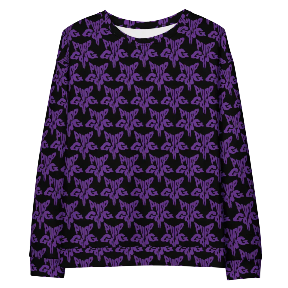 Razel Purp Gang Rock Star Motif Sweater fleece