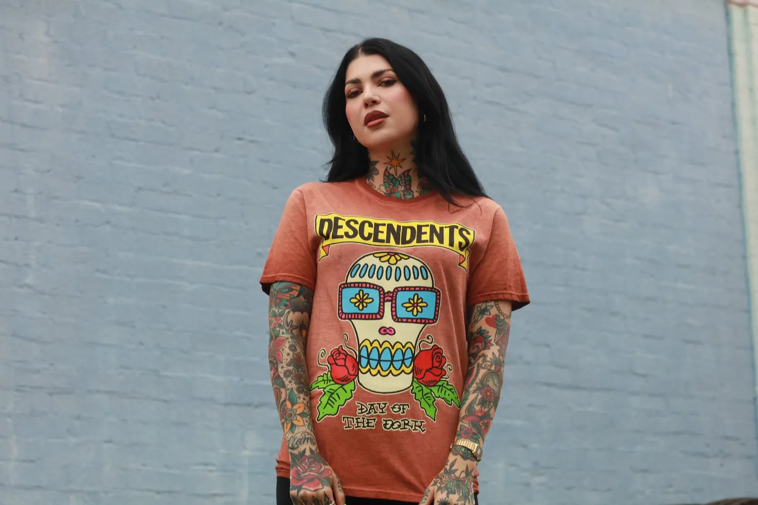 Descendents Day Of The Dork T-shirt oranje oil wash katoen