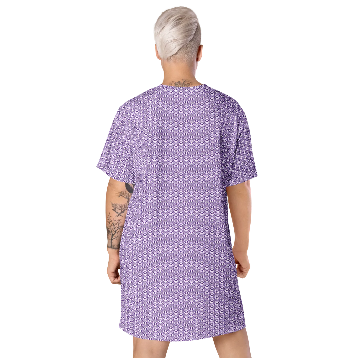 razel Face Motif T-shirt jurk oversize stretch