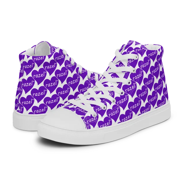 Razel Purple Hearted high-top sneakers met hartprint