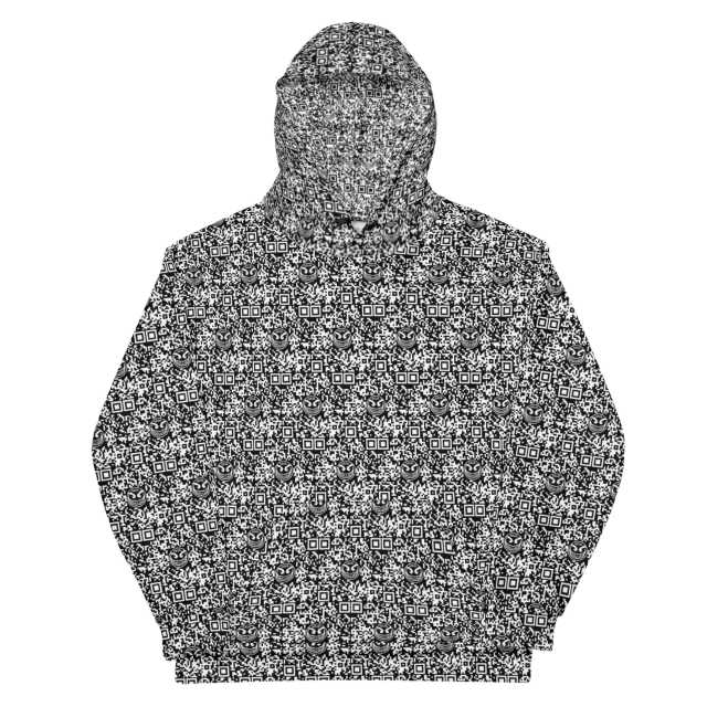 Razel Face QR Code hoodie inverted fleece unisex
