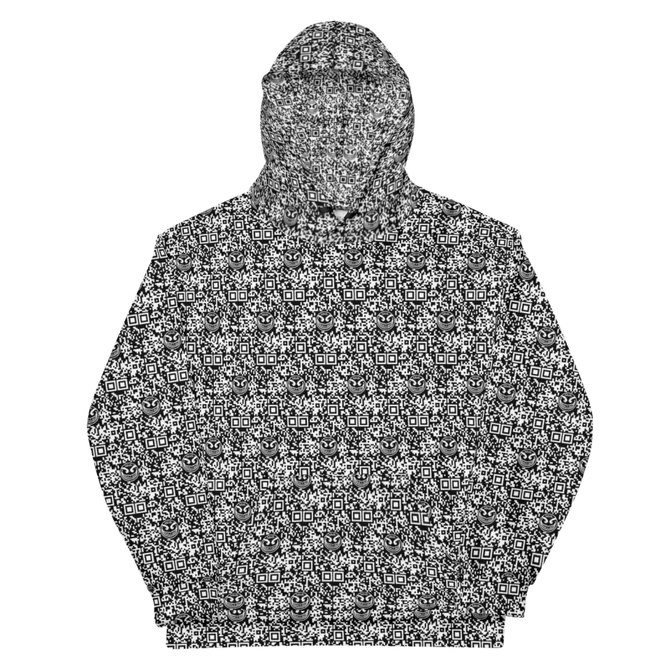 Razel Face QR Code hoodie inverted fleece unisex