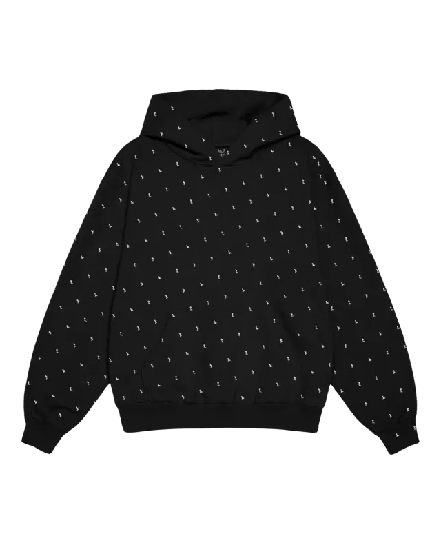 Tribe Called Quest All Over Print hoodie zwart logo