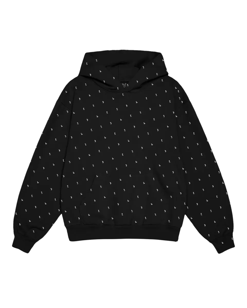 Tribe Called Quest All Over Print hoodie zwart logo
