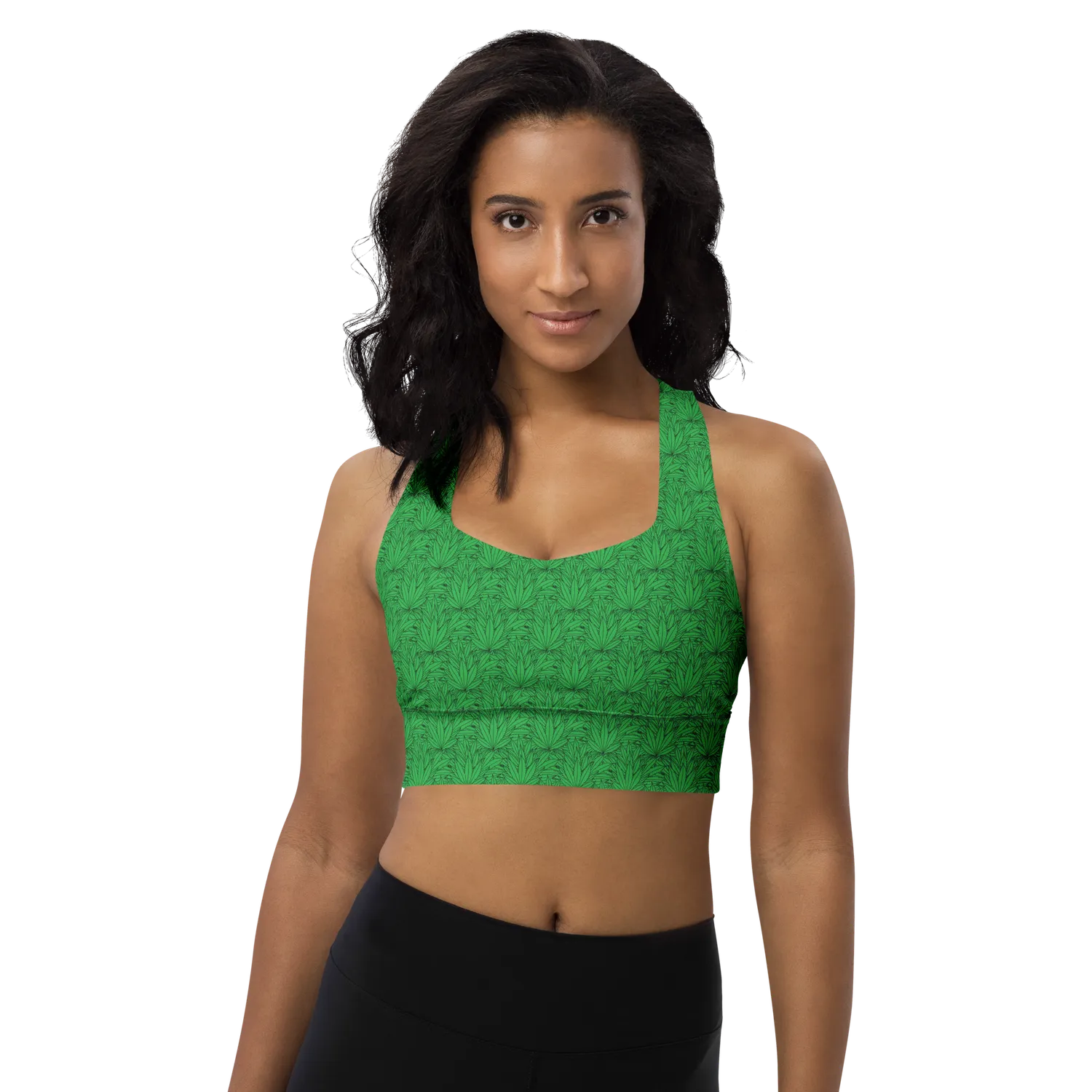 Razel Marijuana Tree Star Motif crop top met padding