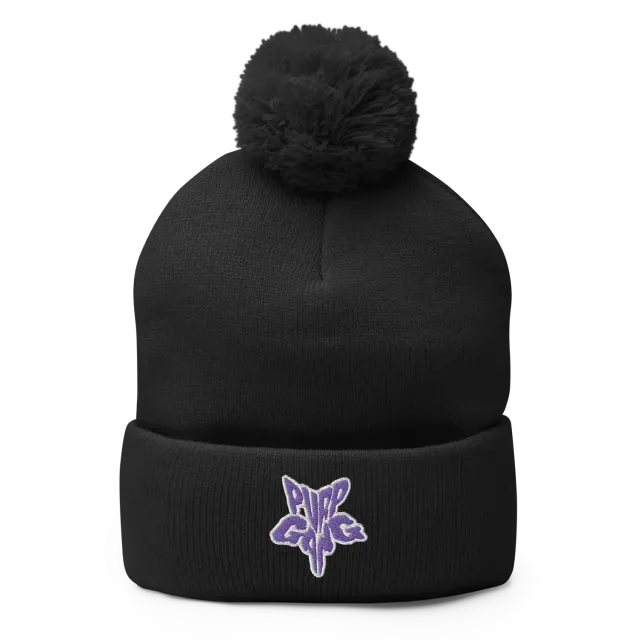 Razel Purp Gang Rock Star beanie zwart pompon