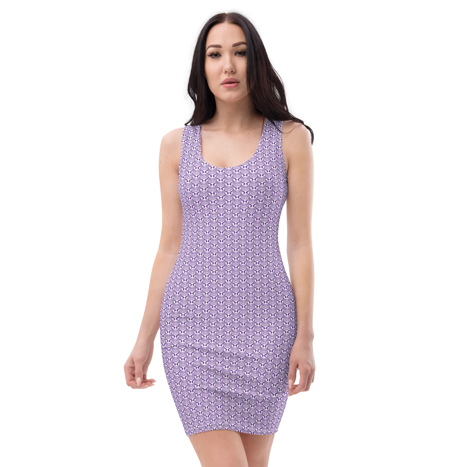 Razel Face Motif Classy Dress jurk stretch