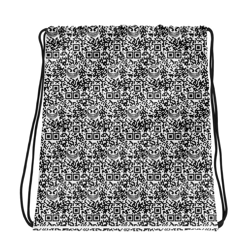 Razel Face QR Code gymtas polyester trekkoord 38 cm