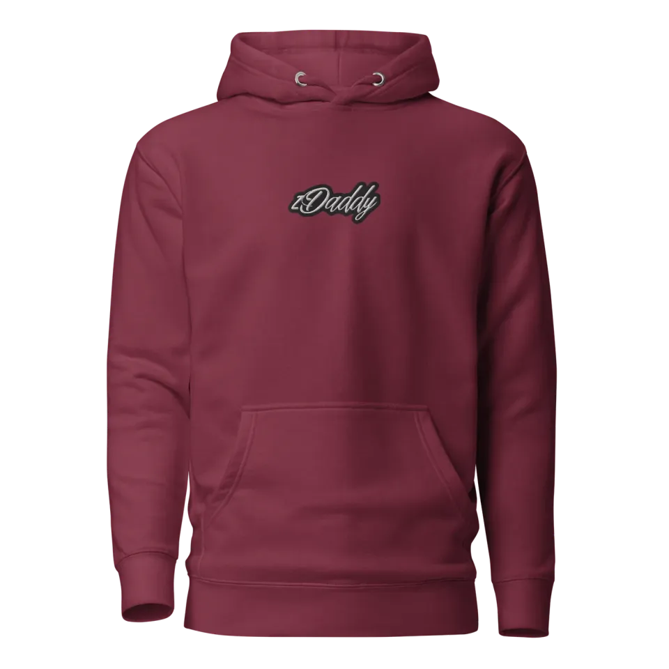 Razel zDaddy Inverted hoodie zwart geborduurd katoen