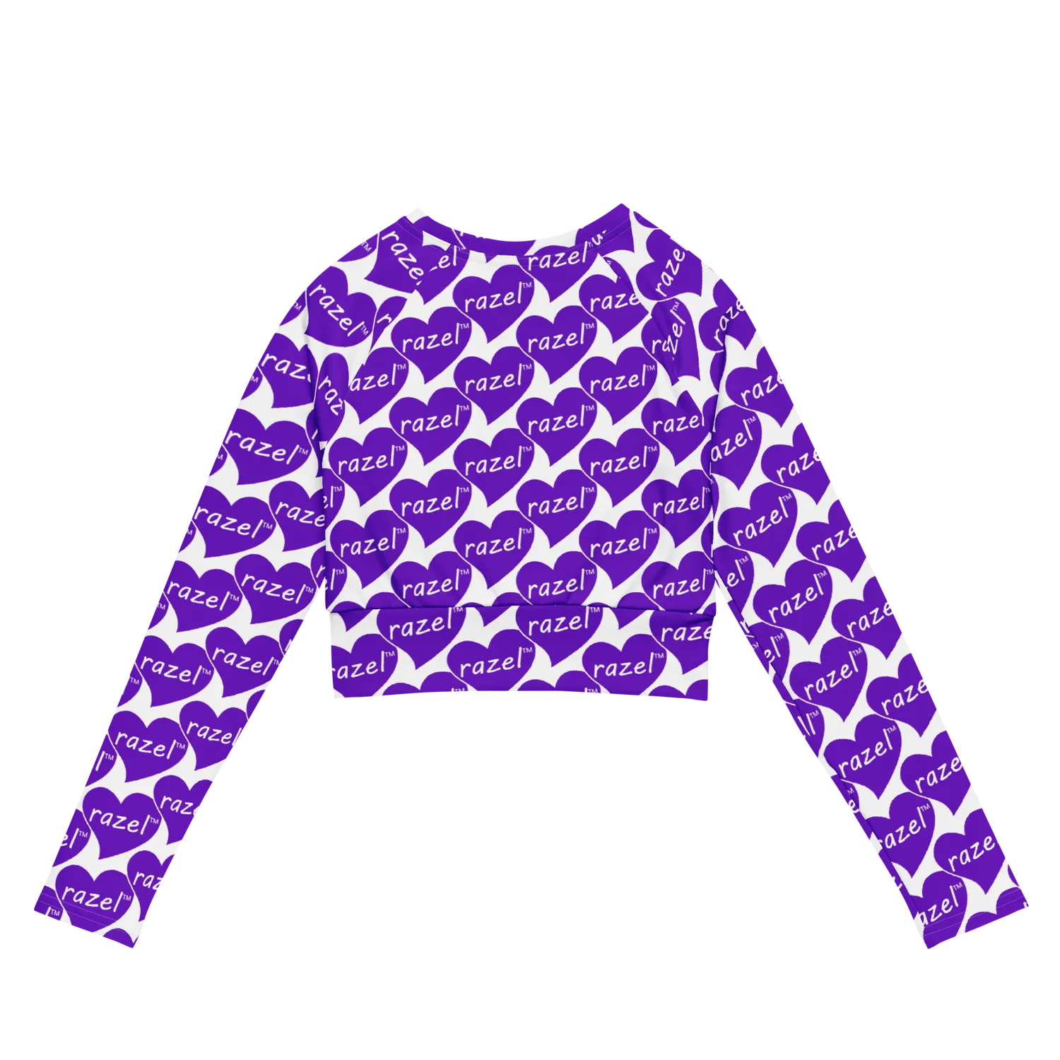 Razel Purple Hearted Motif crop top lange mouw