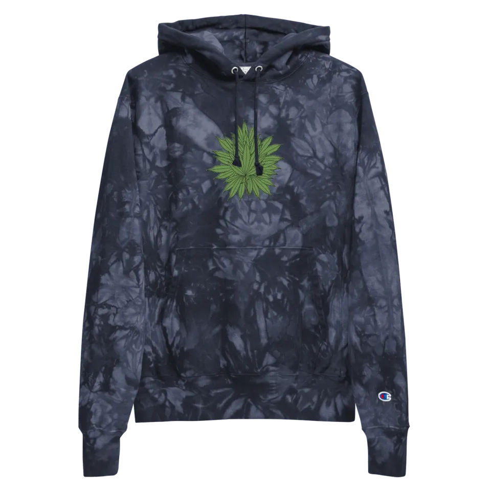 Razel Marijuana Tree Star Champion Hoodie Tie-Dye