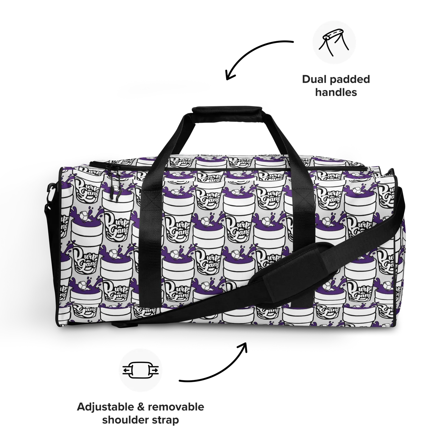 Razel Purp Gang Double Cup sporttas zwart reistas