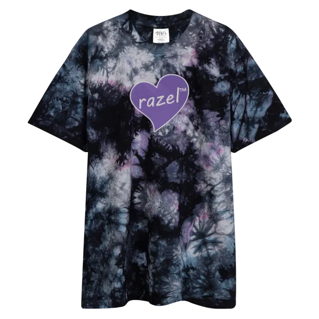 Razel Purple Hearted oversized tie-dye T-shirt Milky Way