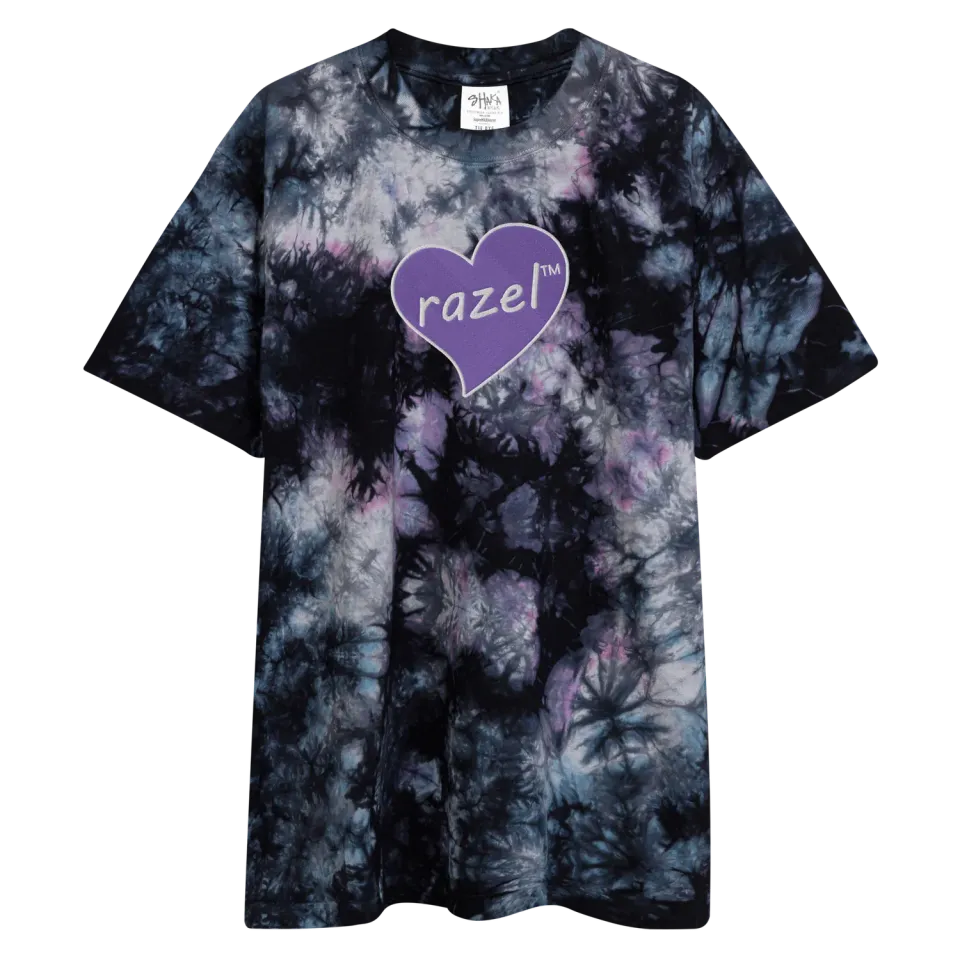 Razel Purple Hearted oversized tie-dye T-shirt Milky Way