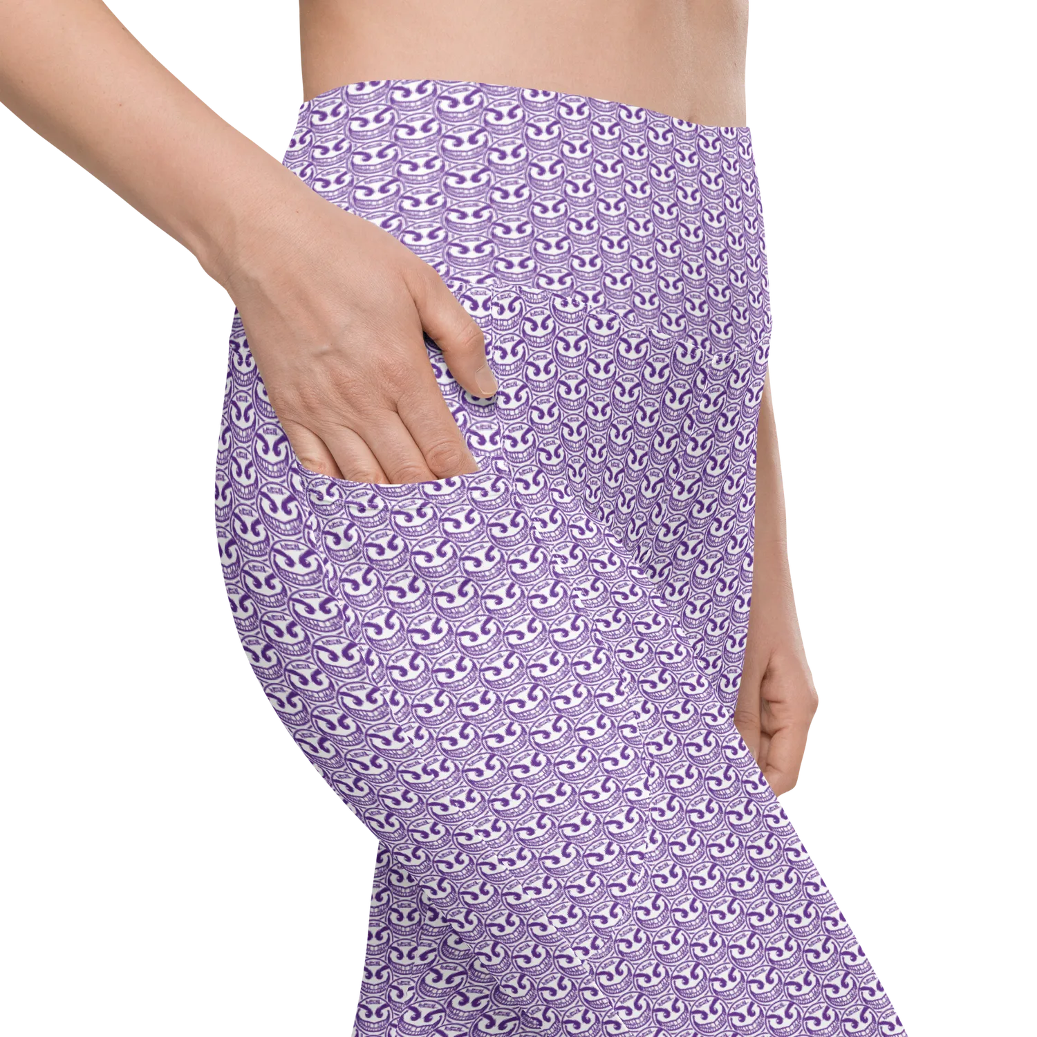Razel Face Motif Pocket legging met zakken high-waist