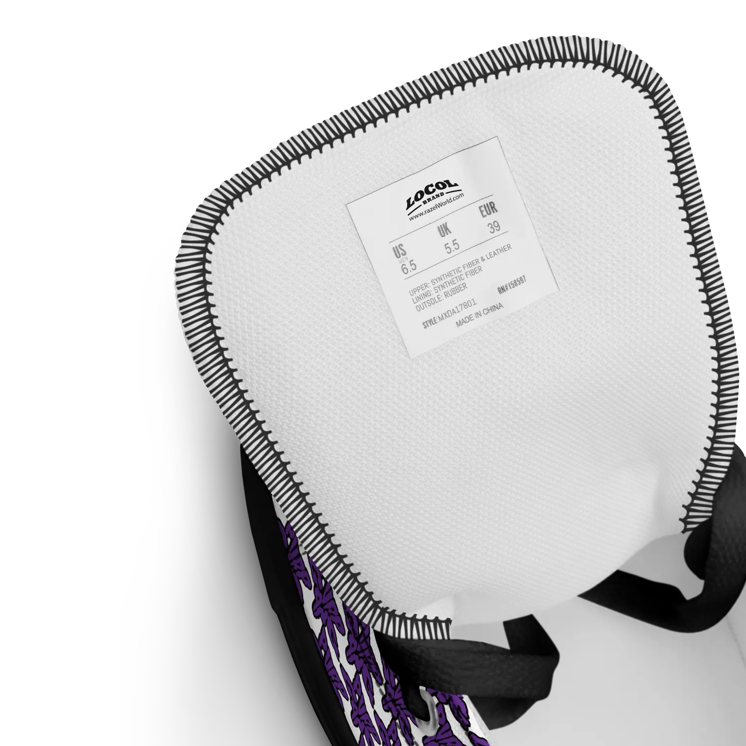 Razel Purp Gang Rock Star Hoge Sneakers Zwart Canvas