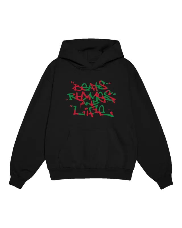 Tribe Called Quest Beats Rhymes and Life hoodie zwart fleece