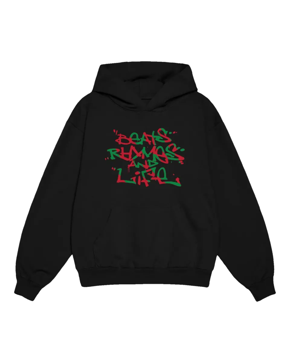 Tribe Called Quest Beats Rhymes and Life hoodie zwart fleece
