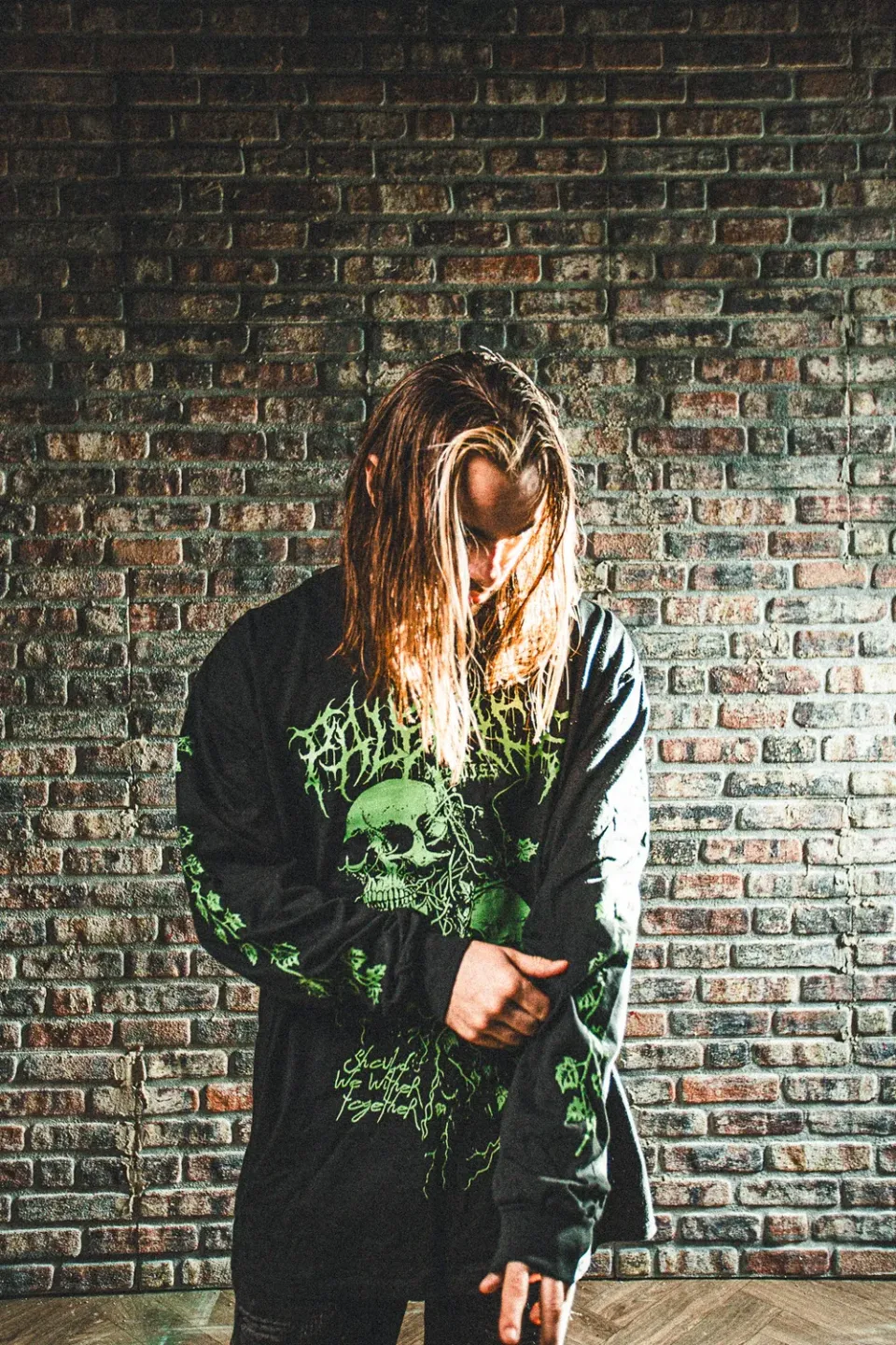 Paleface Swiss Ivy Green Skull longsleeve groen