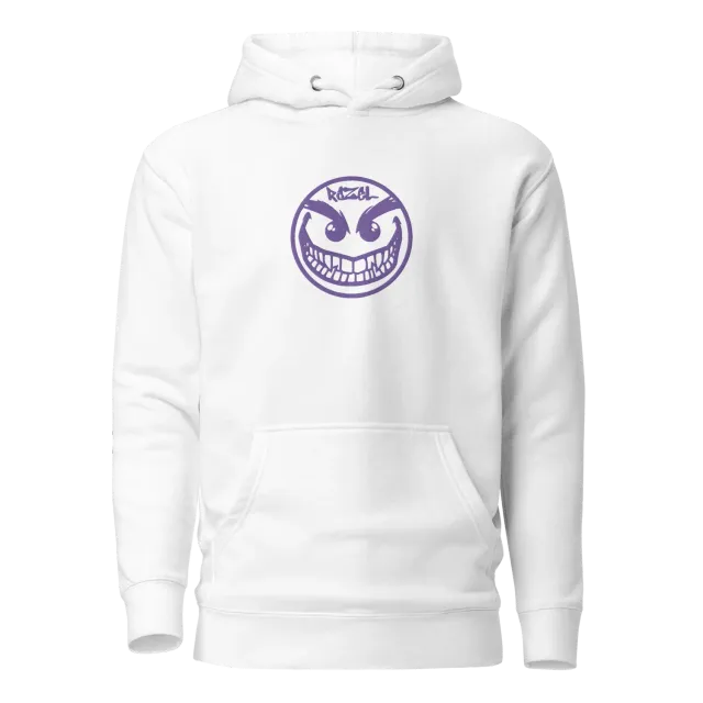 Razel Face Hoodie zwart geborduurd fleece