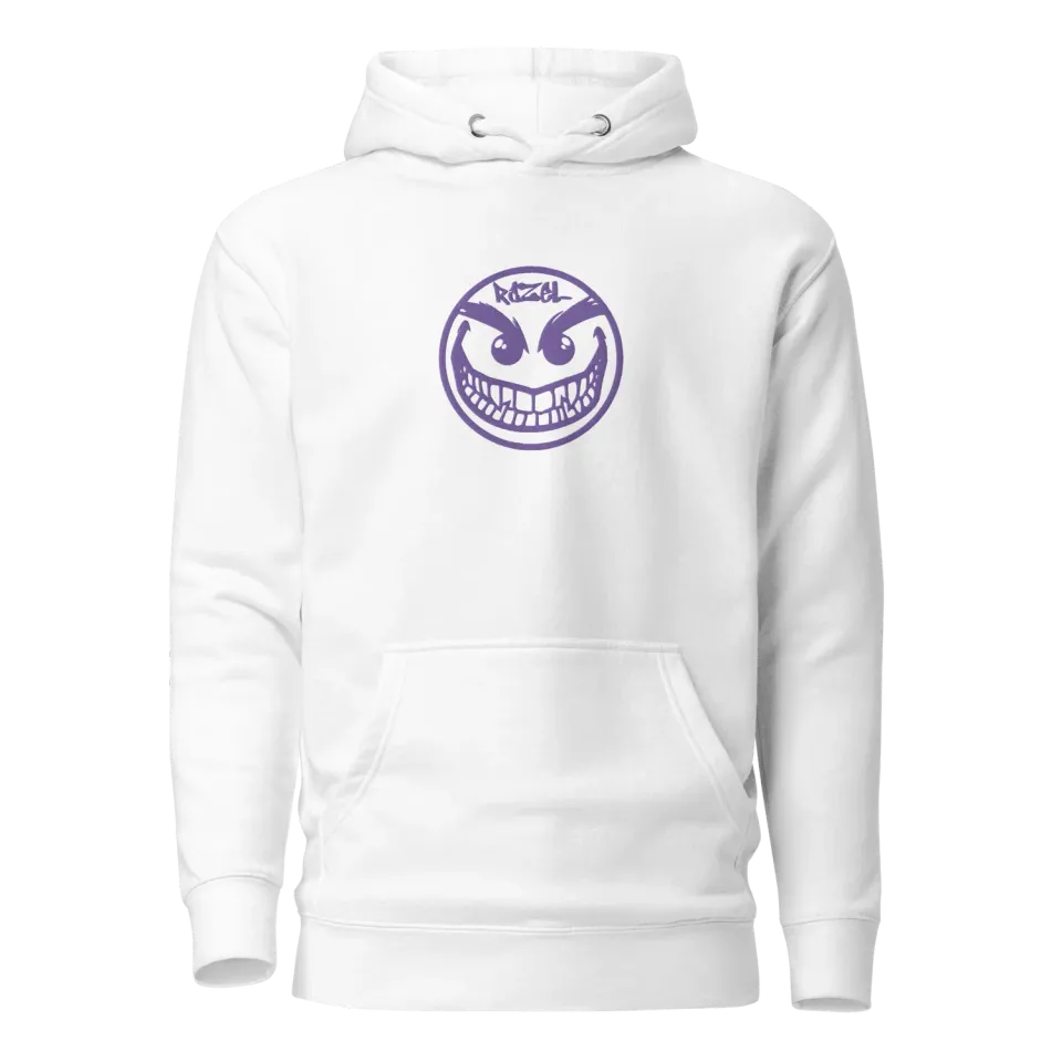 Razel Face Hoodie zwart geborduurd fleece
