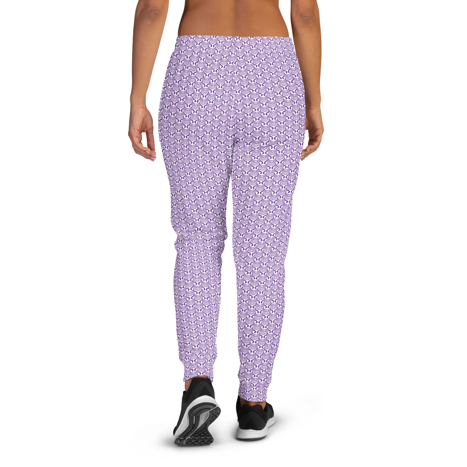 Razel Face Motif Joggers dames slim fit fleece zakken