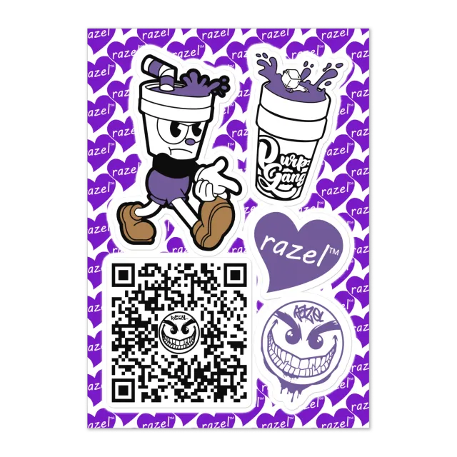 Razel Purp Bundle stickervel glans meerkleurig