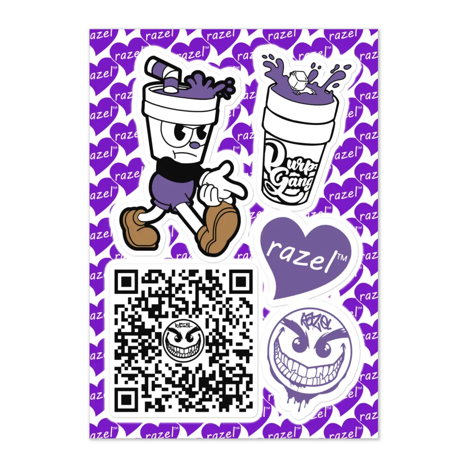 Razel Purp Bundle stickervel glans meerkleurig