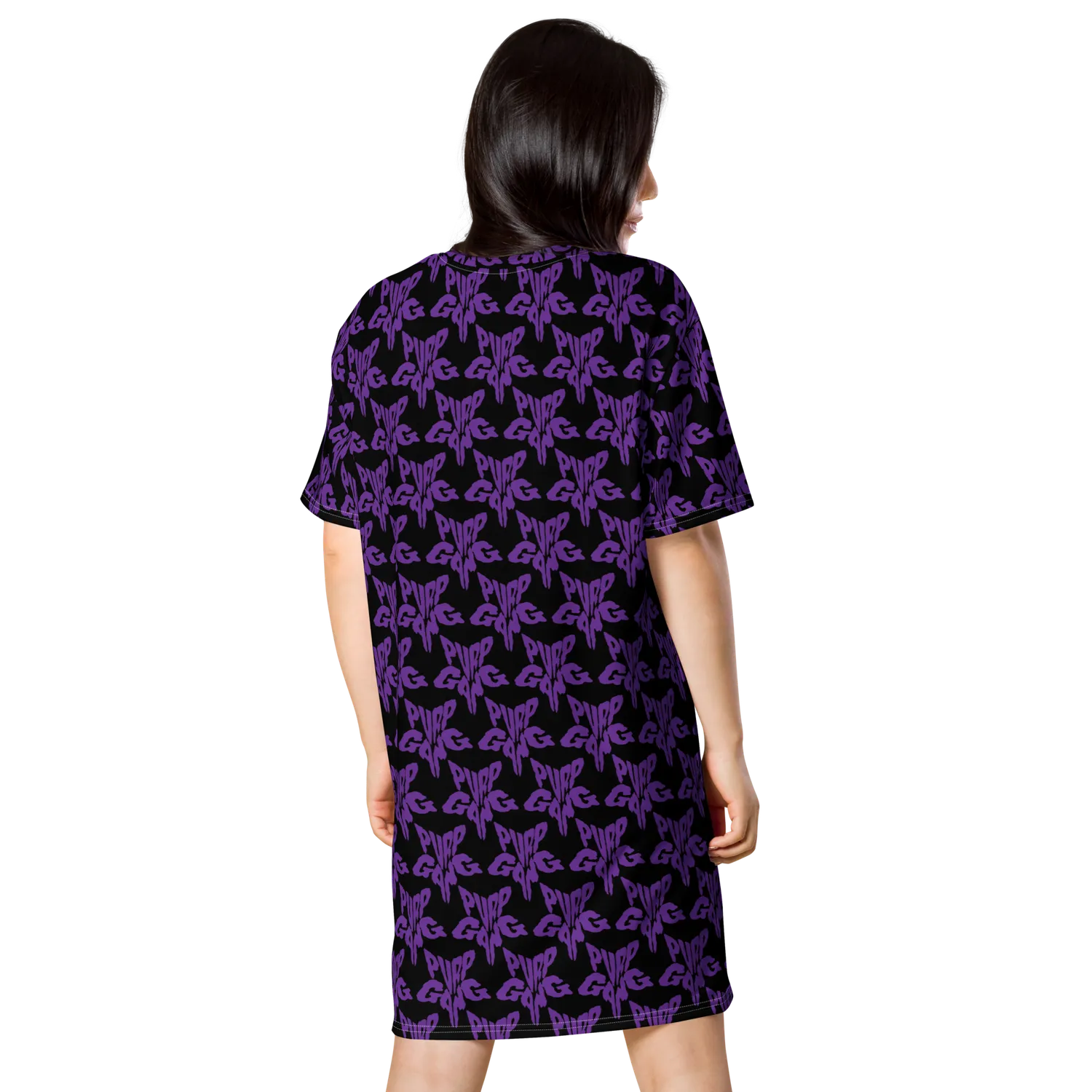 Razel Purp Gang Rock Star Motif T-shirt jurk oversize