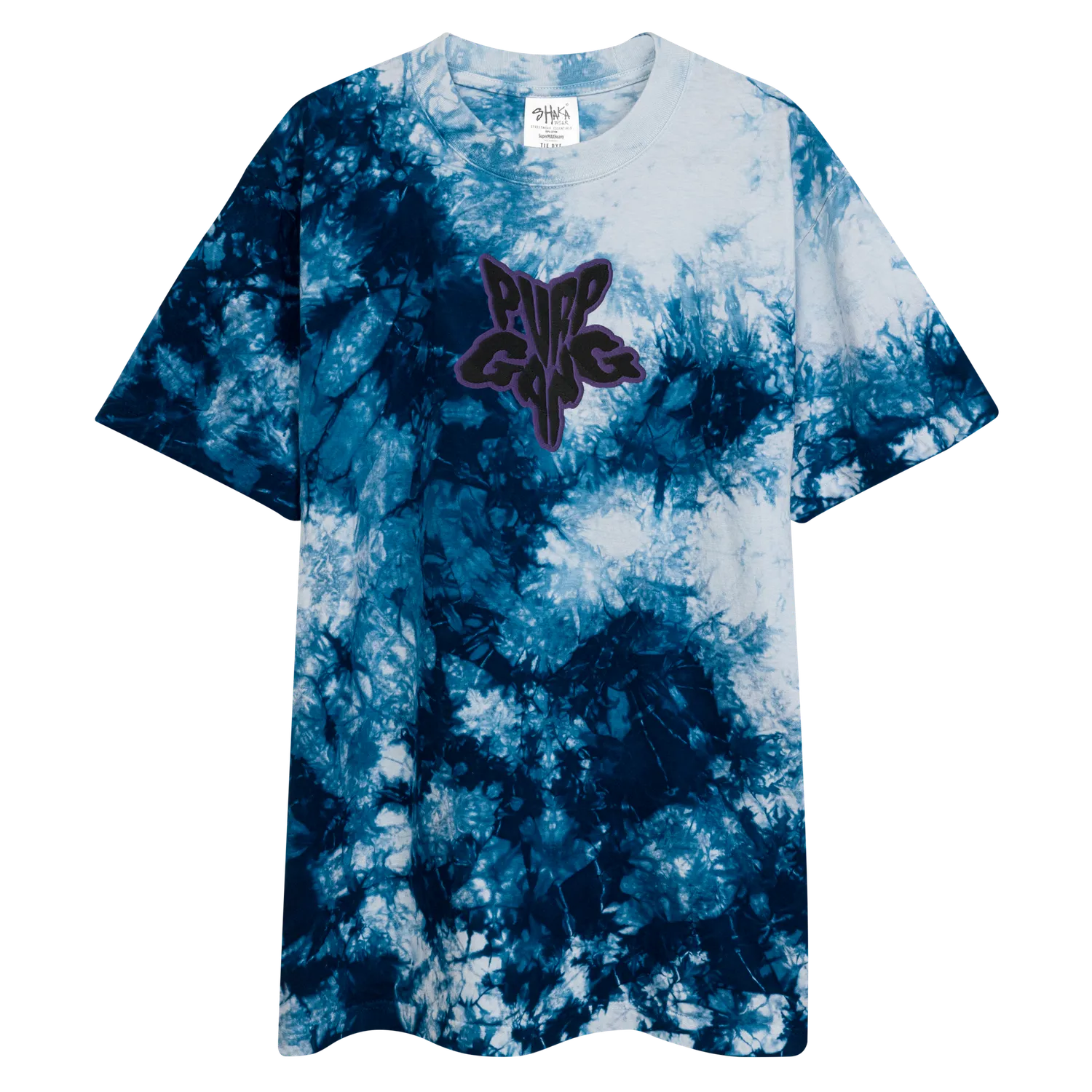 Razel Purp Gang Rock Star Oversized Tie-Dye T-shirt katoen