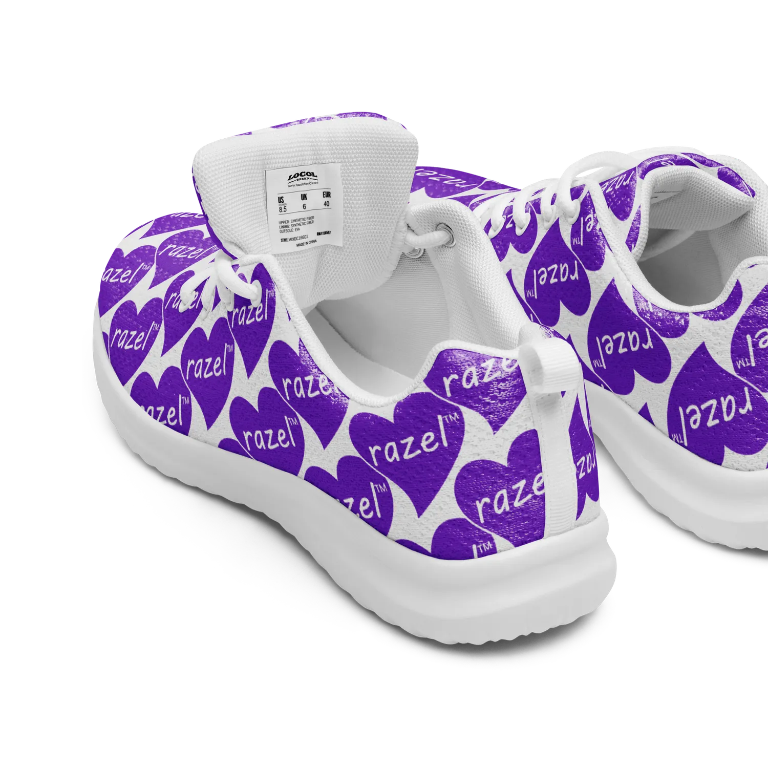 Razel Purple Hearted Motif sneakers paars ultralicht