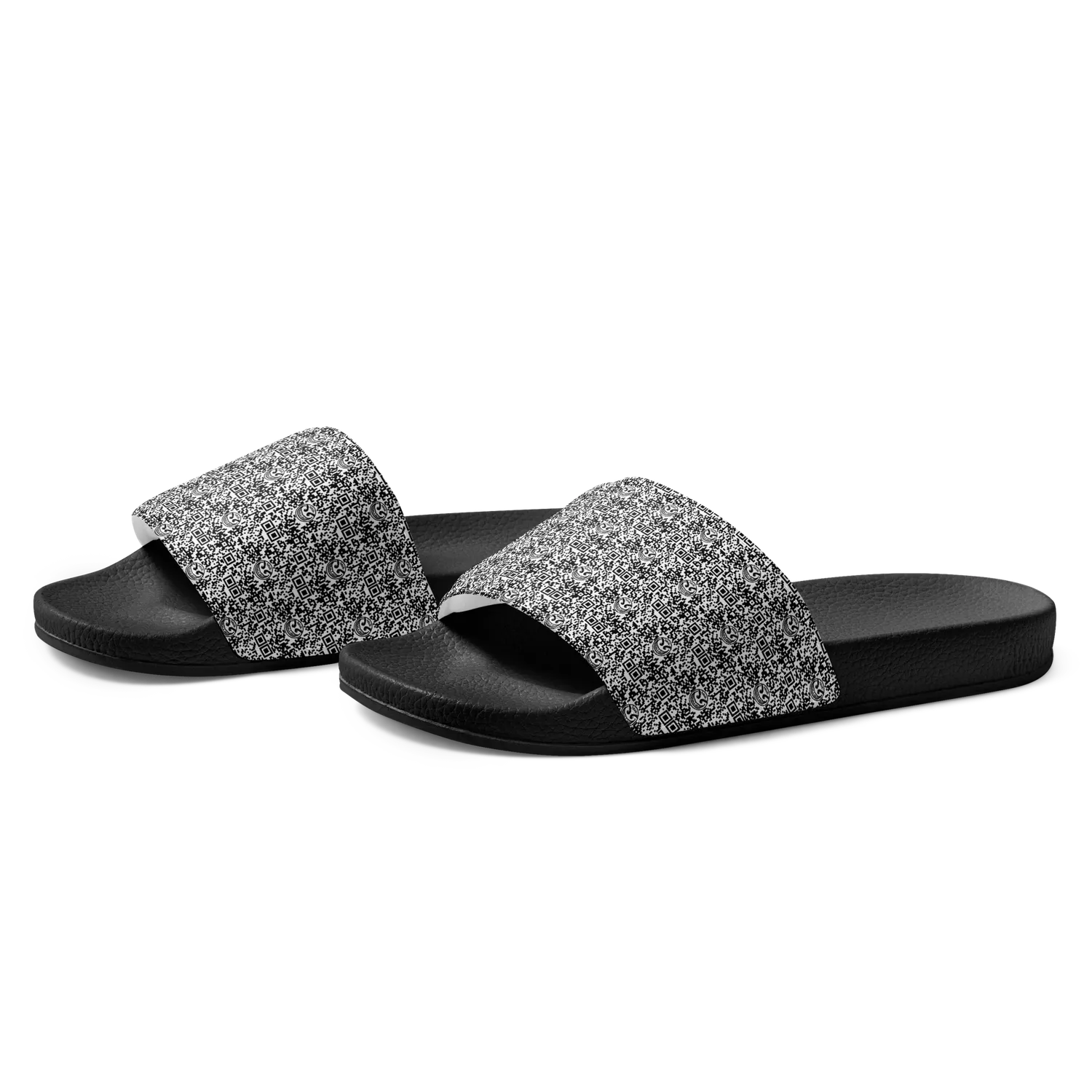 Razel Face QR Code slippers zwart bedrukt