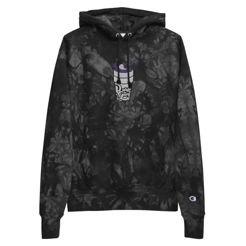 Razel Purp Gang Champion Tie-Dye Hoodie zwart dik