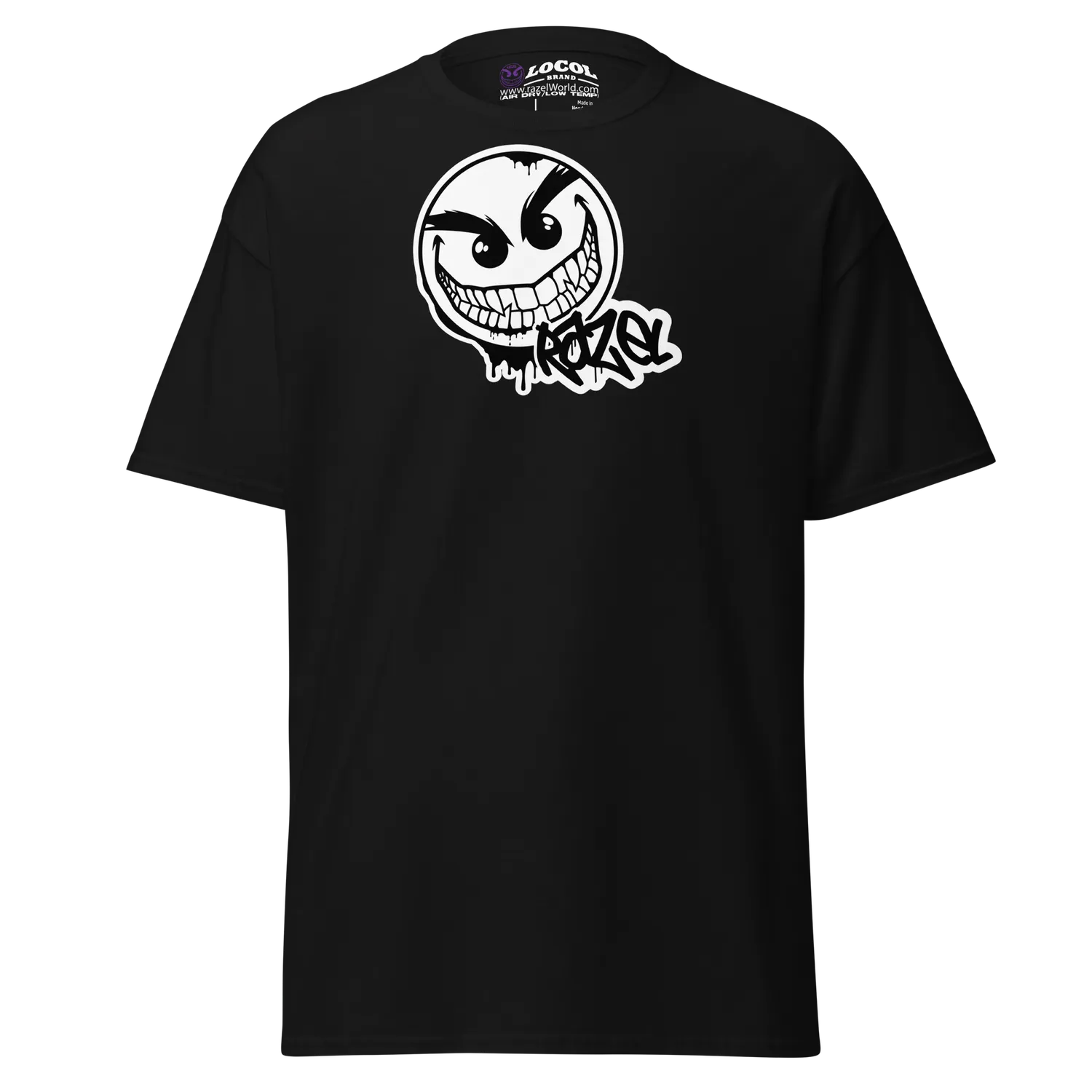 Razel Gang Drip Face T-shirt katoen zwart