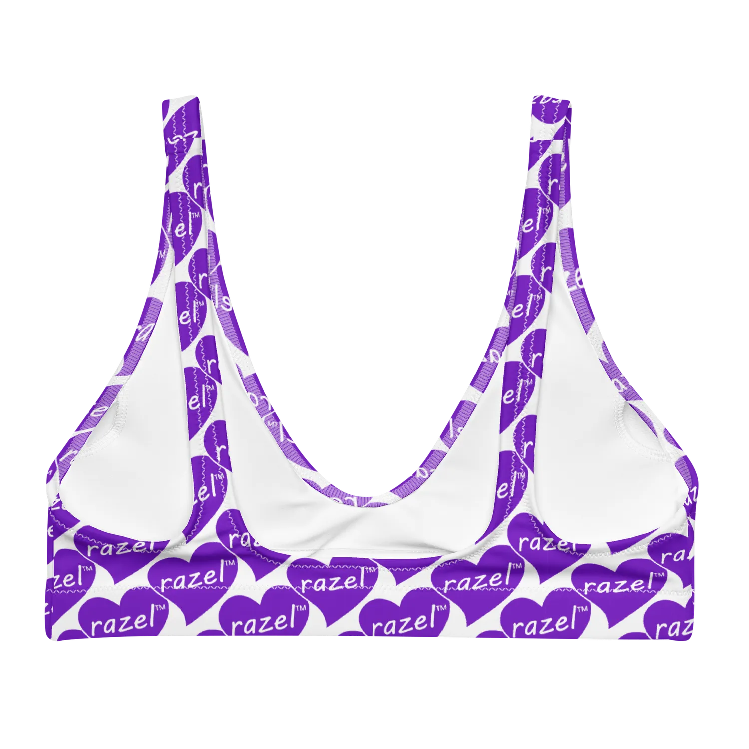 Razel Purple Hearted Motif Padded Bikinitop gerecycled