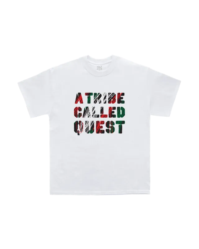 Tribe Called Quest ATCQ Scribble Type T-shirt wit katoen