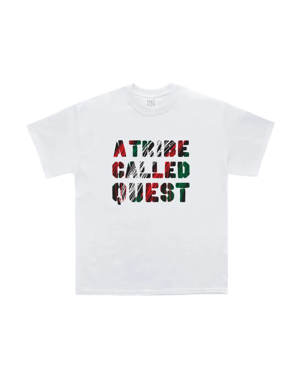 Tribe Called Quest ATCQ Scribble Type T-shirt wit katoen