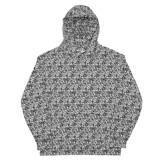 Razel Face QR Code Hoodie met capuchon fleece