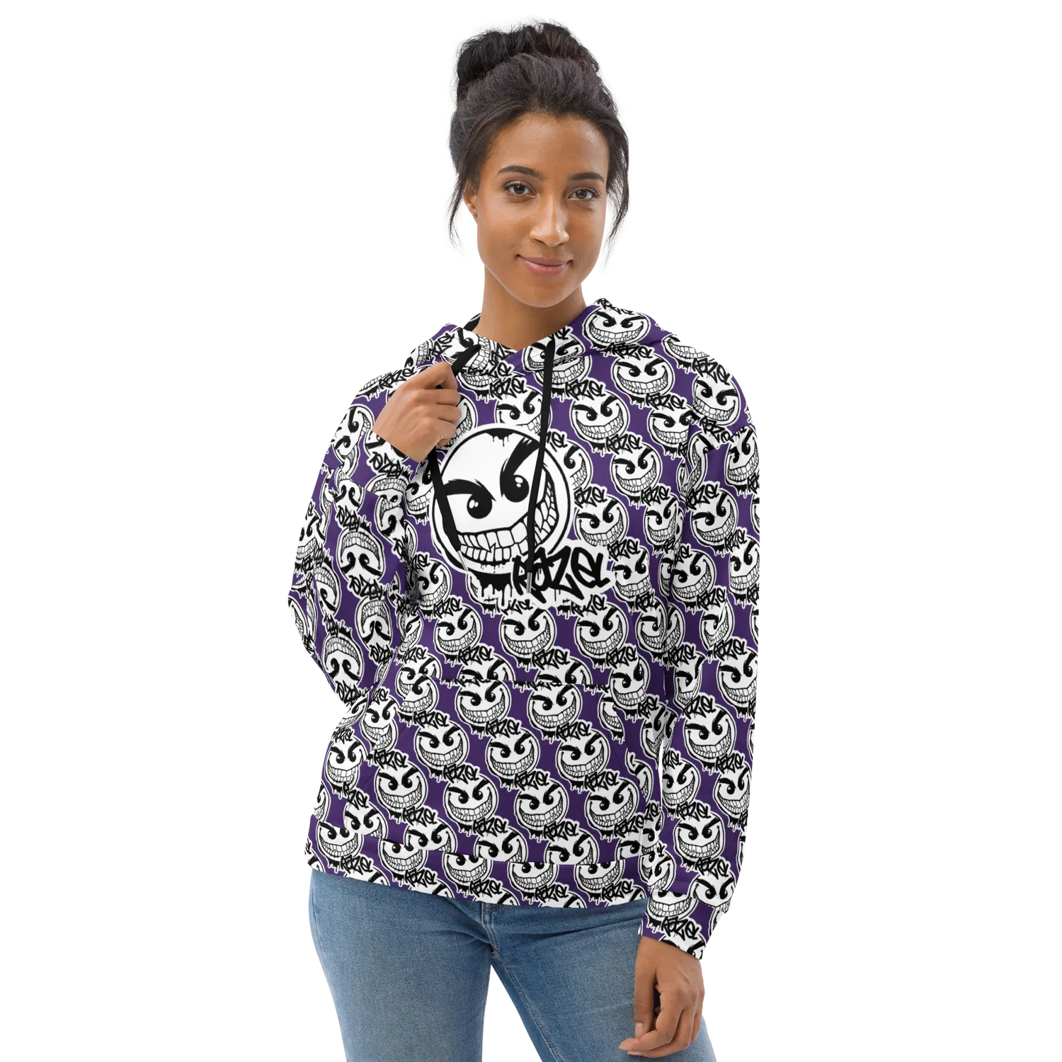 Razel Gang Drip Face Motif hoodie fleece unisex